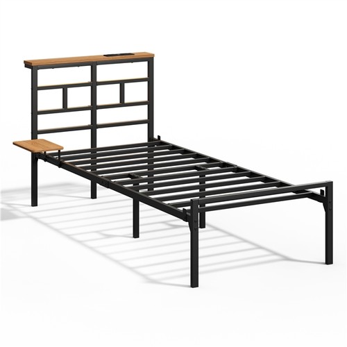 Metal bed frame with - frame, led