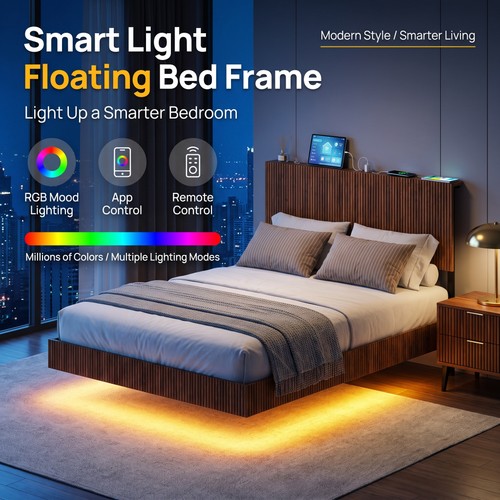 4ft6 floating double bed - 4ft6,