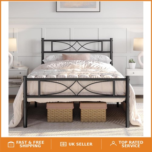 Stylish black 3ft bed frame - black,