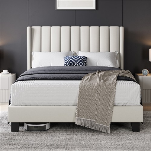 Leather bed frame - pu,