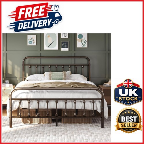 Sturdy king metal bed - king, frame