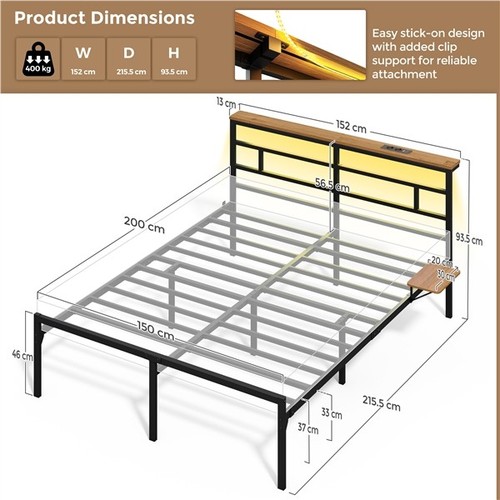 King metal platform bed frame - metal,