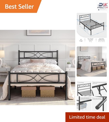 Elegant 3ft metal bed frame - metal,