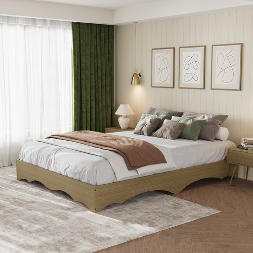 Wood platform bed frame - wood, with