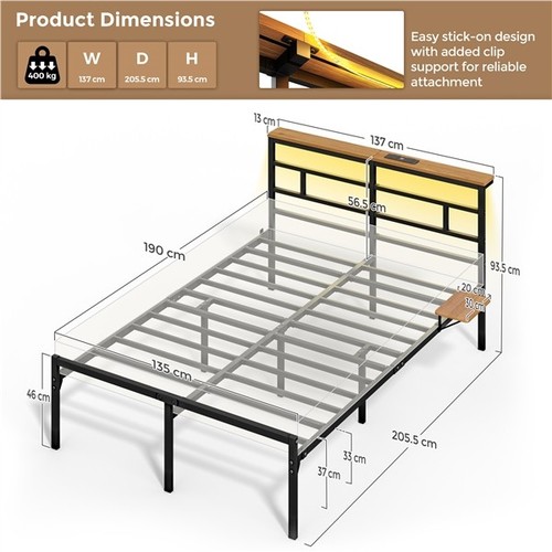 Double metal bed - bed, frame