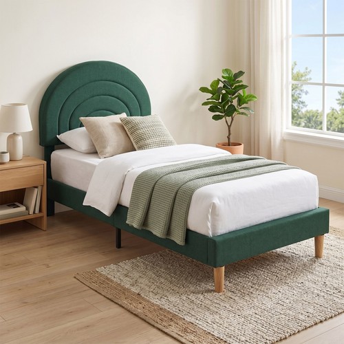 Single upholstered bed frame - bed,