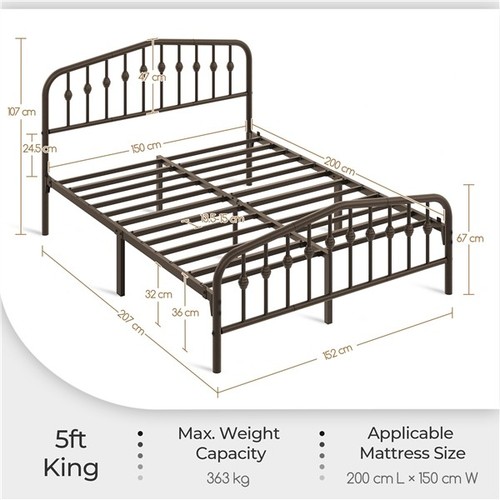 King metal bed frame - king,