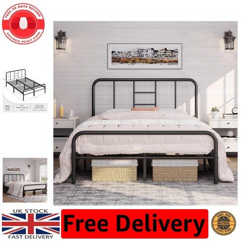 Chic metal king bed frame - metal,