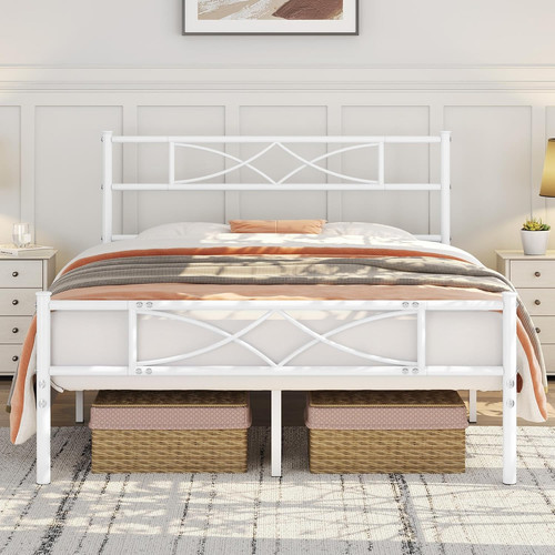 4ft6 double metal bed - double,