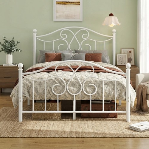 Modern white metal double - modern,