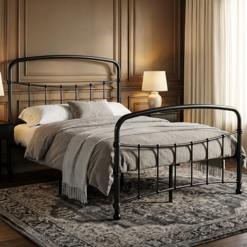 4ft6 metal double bed with - 4ft6,