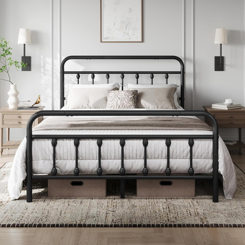 Vintage metal bed frame - vintage,