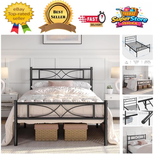 Elegant 3ft single metal - single, bed