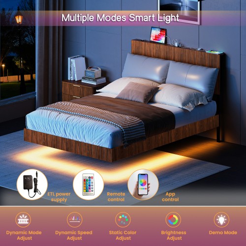 4ft6 floating double - floating, bed